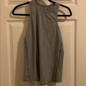 Tie back lululemon gray striped tank
